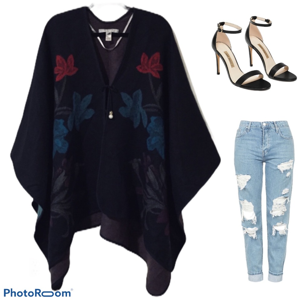 Andrew Marc New York Open Poncho Sweater